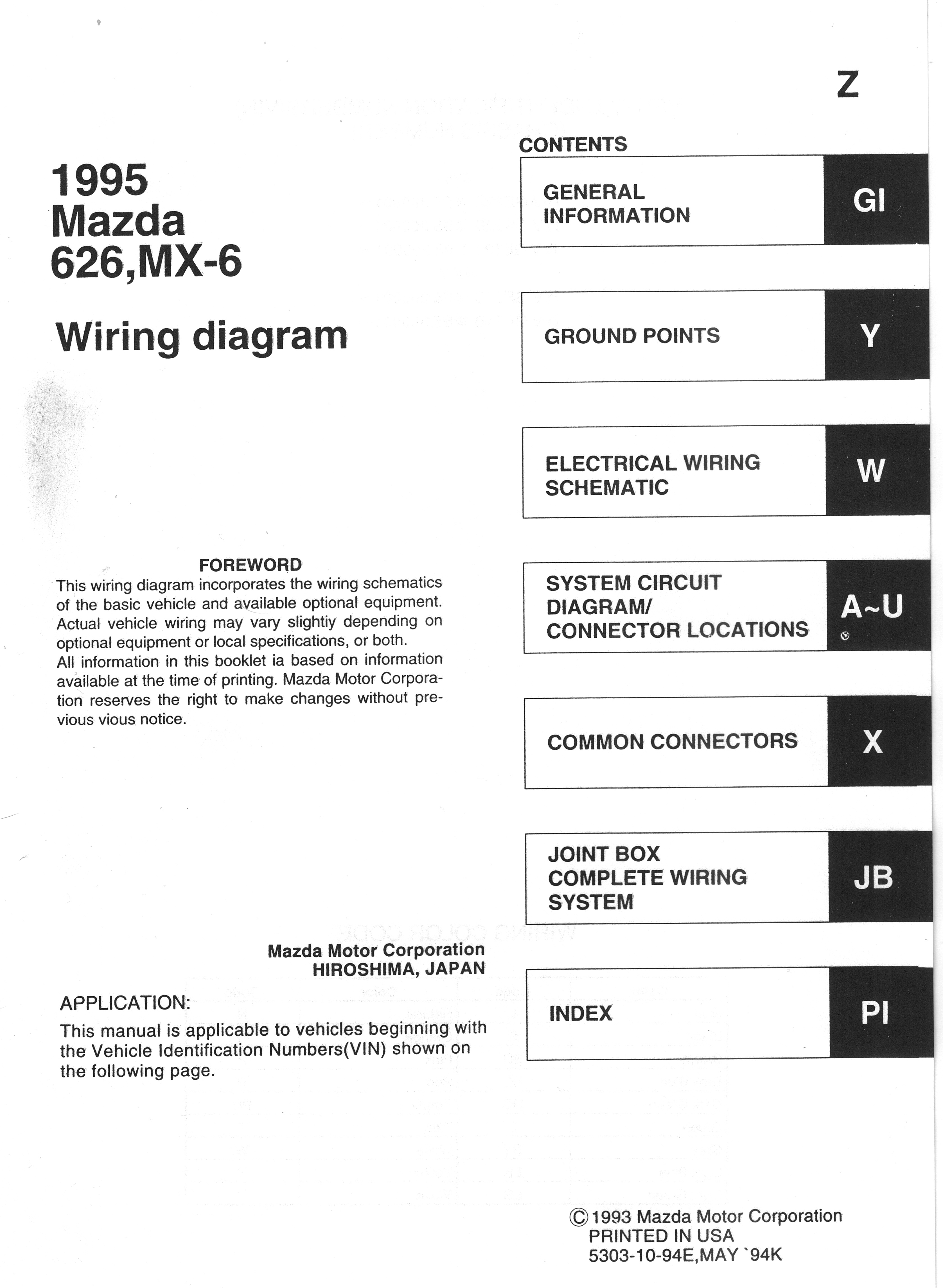 1995 Mazda 626 Wiring Diagram : Diagram Download 1995 Mazda 626 3266